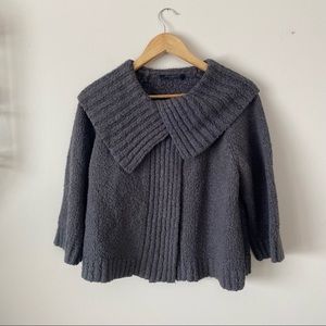 Grey Cross Chest Sweater